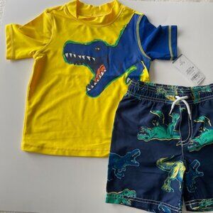 4T Carters Boys 2-Piece Bathing Suit and Rash Guard